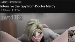 Thicc Tracer rides cock while Mercy heals his hard one