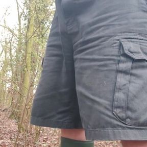 Risky Wank in the woods with big cum shoot