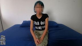 Barely legal! 18-year-old girl arrives to try something new