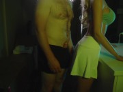 (Zelex) Sexy doll gets a load on her glasses