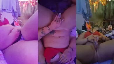 Step mom leaking thick thighs while shoving big dildo deep into her tight pink pussy