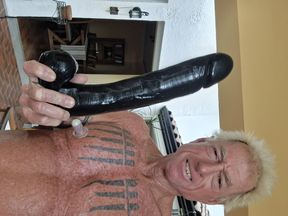 Part 4 with sinking my 12 inch black dildo to the balls