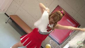 Caught Blonde Cheerleader Masturbating: Surprise Creampie in Locker Room Adventure