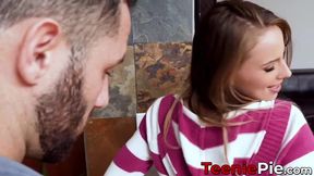 Petite babe Jillian Jansons face fucked and creampied by her dominant boyfriend Damon Dice