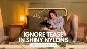 Voyeur Tease: Watch Me Relax in Grey Shiny Crotchless Tights - The Voyeur Fantasies