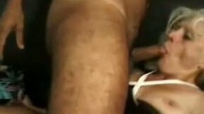 Filthy as fuck granny assfucked hardcore on the couch and fed with dick
