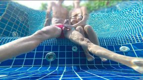 This Blonde Made Me Cum in a Public Pool!