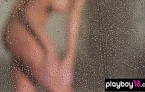 Bombastic blonde Ashley Mattingly shows her huge boobs on the tennis field