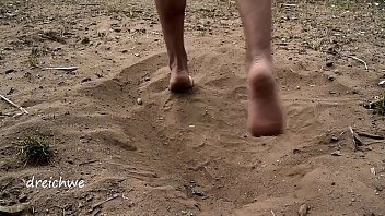 Feet in the hot sand