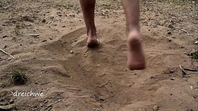Feet in the hot sand