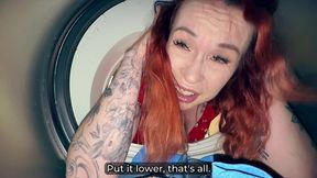 step son fucks step mom stuck in washer - hot creampie finish