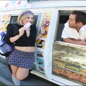 Sweet Stephanie Fucking hard with driver on ice cream van