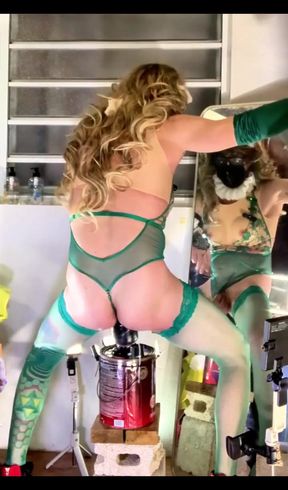 Sissy Cintia Rides Her Huge Anal Dildo