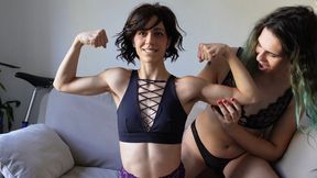 HD - Strong Muscle Worship - Laura Ropes Worships Gia Green Muscles with Muscle Domination, Goddess Worship and Muscle Fetish