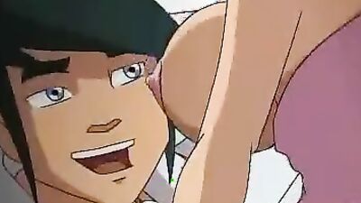 Watch this cartoon couple's steamy black-haired sex tape with big tits and facials