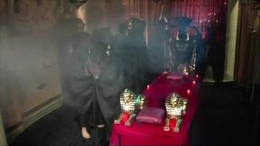 Royal slaves engage in a wild group slam at Cleopatra's palace