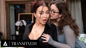 TRANSFIXED - Hot Waitress Emma Rose Rekindles With Old Bestie Leana Lovings During After Hour