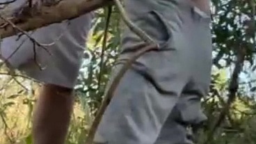 Hot amateur boy sucks and rims in the woods
