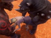 Sissy boy meets Two Alpha Minotaurs [3D]