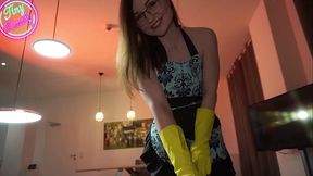 German Petite Maid TinyEmily seduce to POV Creampie Fuck by her Boss
