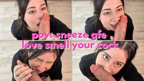 GIRLFRIEND ROLEPLAY Cock Sniffing + Sneeze Fetish Messy Blowjob Facial