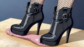 Cock & Balls Trampling in High Heel Boots - Sakura Flattens Your Cock Under Elegant Stilettos | Femdom Dick Crush Animation