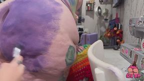Creating the Ass Monster: BigDee’s Halloween Butt Painting Transformation!