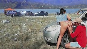 GF caught sucking my friend's dick at lake party_Msk