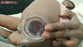 *members only* [full scene] prison boy in skirt plumps his asshole before close-up deep dildo session - starring dj buttpussy