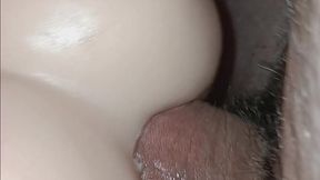 Amateur babe gets big thick cock in her fake rear