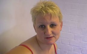 Lactating Housewife Squirts Milk Onto His Cock While Jerking It