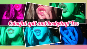 Sexy Lips Spit &amp; Boobs Show Xxx