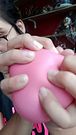 Deflating to make it squishy and fun! 🎈 #balloons #looner #squishy #bunnylooner