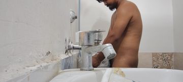Handjob bathroom Twink Shares The Bed With Older Friend Of The now post