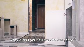Stepsisters give a sloppy homemade blowjob to big cock