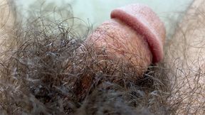 For the fur covered devotees - close up views of my lil' shaft in a forest of fur plus j/o and fleshlight fuckfest