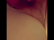 Up close and personal amateur big pink dildo rabbit masterbate with me and my big tits