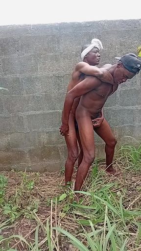 Behind a fenced wall,I saw two gay men having sex on a noo