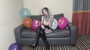 Mommy looner clears up her sons messy balloons!