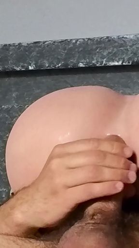 Closeup Anal Fucking Ass Doll with Uncut Natural Big Dick