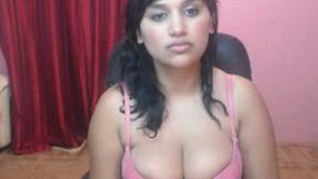 Brunette sexy Indian girl on webcam draws attention