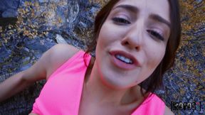 Brunette Aubree's Outdoor Affair Ignites Wild Passionate Desire
