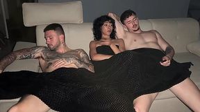 Tight Curly Latina Babe Gets Stuffed by Two Huge Cocks in Filthy Double Penetration Gangbang