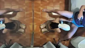 MILF in Pantyhose and High Heels Gives a Blowjob on Her Knees with Cum Swallowing