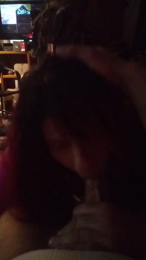 Cd gives head and gets bareback cum shot