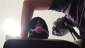 Bound &mdash;  blindfolded and ballgagged MILF enjoys oral&#x1F61C; and anal&#x1F44C; pleasure
