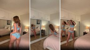 Ophelia Fae’s Acrobatic Tease Fetish - Flexible Blue Lingerie Dance & Pussy Flash