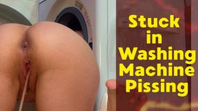 Stuck in Washing Machine – Silly Housewife Pisses Herself