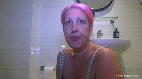 POV Stepmom Cleaning in Apron and Rubber Gloves