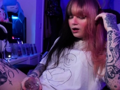 Shemale tranny enjoying solo masturbation